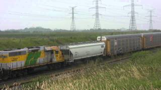 Railfanning in Vaughan  QNSampL SD70ACE Exports Roberval amp Saguenay 64 And More [upl. by Asiar]