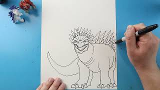 How to Draw Skar King Riding Shimo  Godzilla x Kong [upl. by Willey]