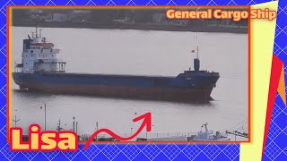 Cargo Ship  Lisa arrives Warrenpoint Harbour from Birkenhead Port UK [upl. by Nibaj874]