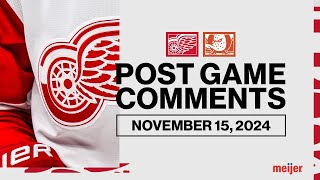 Dylan Larkin Marco Kasper Derek Lalonde Post Game Comments vs ANA  Nov 15 2024 [upl. by Kampmeier5]