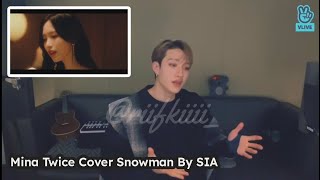 Bangchan Stray Kids React to MINA TWICE Cover Snowman by SIA  SUB INDO Chans Room Eps 138 [upl. by Ynner]