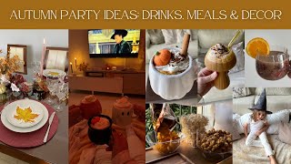 🍂FALLHALLOWEEN PARTY IDEAS🎃Bebidas de otoñoReceta Pumpkin Spice latteSnacks HalloweenFall drinks [upl. by Alemrac]