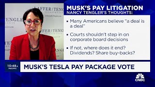 Laffer Tengler CEO Musk deserves Tesla pay package after delivering on benchmarks [upl. by Aynosal]