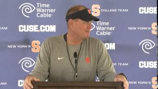 Training Camp Day 10 Coach Shafer Press Conference  Syracuse Football [upl. by Spracklen]