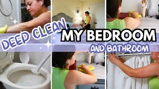 2024 NEW DEEP CLEAN my bedroom and my bathroom CLEANING MOTIVATION [upl. by Analat]