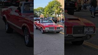 Oldsmobile Cutlass Red Convertible Classic Car Drive By Engine Sound Mount Clemens MI Cruise 2024 [upl. by Etak]