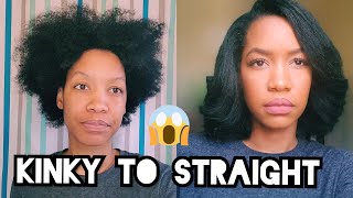 HOW TO NO RELAXER 4C NATURAL HAIR BONE STRAIGHT [upl. by Cynthia675]