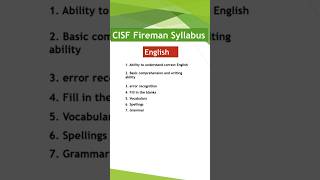 Cisf fireman syllabus 2024  Cisf fireman new vacancy 2024  shorts cisffireman [upl. by Ahsatam834]