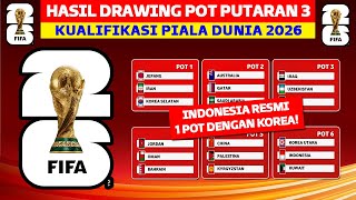 RESMI INDONESIA 1 POT DENGAN KOREA  Hasil Drawing Pembagian POT Kualifikasi Piala Dunia Putaran 3 [upl. by Mraz]