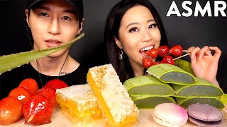 MOST POPULAR FOOD FOR ASMR with STEPHANIE SOO Honeycomb Aloe Vera Tanghulu Macarons [upl. by Ecined]