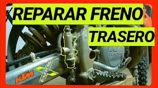 🥇COMO REPARAR BOMBA de FRENO TRASERA MOTO  Muy facil  KTM 250 [upl. by Yrohcaz]