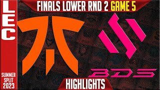 FNC vs BDS Highlights Game 5  LEC Summer 2023 Finals Lower RND 2  Fnatic vs Team BDS G5 [upl. by Darcia869]