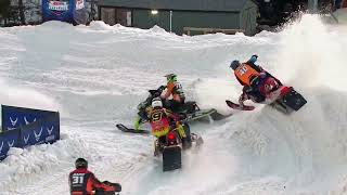 Snocross Round 15 Pro Highlights  Duluth MN Race 2 of 3 [upl. by Sukey]