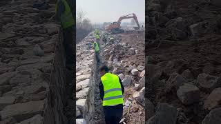 Widening the stone wall process Good tools and machinery make work easy [upl. by Jareen]