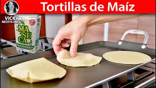 Tortillas de Maíz Suaves y Perfectas  VickyRecetaFacil [upl. by Calvin948]