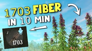 Hemp Farming Route for OVER 1700 Fiber in 10 minutes  New World Guide [upl. by Sunda]