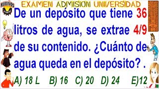 Examen Villareal Admisión Universidad UNFV Fracciones Solucionario [upl. by Sky]