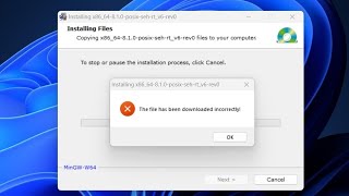 Mingw  The file has been downloaded incorrectly  problem solved in 1 min [upl. by Kieryt]