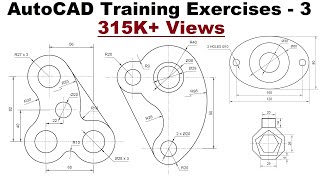 AutoCAD Training Exercises for Beginners  3 [upl. by Eniamaj503]