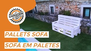 Pallet sofa DIY  Sofá em paletes [upl. by Ginevra]