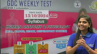 GDC WEEKLY TEST 13102024 SYLLABUS gpat gpatexam gdc [upl. by Rep]