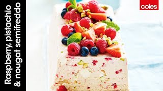 How to make a raspberry strawberry pistachio amp nougat semifreddo [upl. by Kennett]