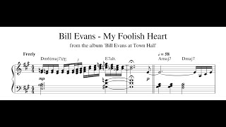 Bill Evans  My Foolish Heart  Piano Transcription Sheet Music in Description [upl. by Reed]