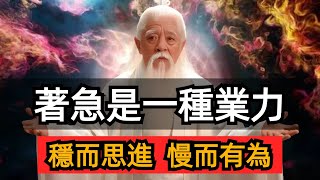 著急就是業力，很多因果都來源於此。著急就是你沒明白人生真相：穩而思進，慢而有為。分享10個減少著急業力發生的方法。 [upl. by Nerol101]