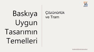 Baskıya Uygun Tasarımın Temelleri Bölüm 3 I Çözünürlük ve Tram [upl. by Janeen]