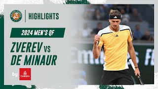 Zverev vs De Minaur Quarterfinal Highlights  RolandGarros 2024 [upl. by Ellerihs]