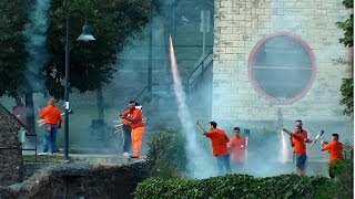 Cangas 2016  Pregón de las fiestas  incoming rocket sticks   Pirotecnia Pablo [upl. by Ihab222]