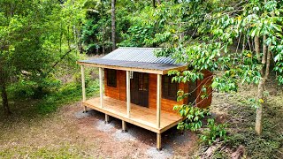 Couple Builds Simple Cabin in 15 minutes timelapse [upl. by Ylremik]