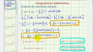 Indefinite Integral sinx2  Power Reducing Substitution [upl. by Adamec]