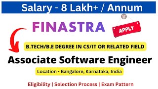 Finastra Off Campus Drive for Freshers 202220232024 Associate Software Engineer Salary 8 LPA jobs [upl. by Concettina]