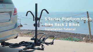 2 Bikes Foldable Platform Style Hitch Mounted Bike Rack for Cars [upl. by Kowatch]