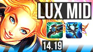 LUX vs SYNDRA MID  918 1600 games Godlike  EUNE Master  1419 [upl. by Tome]