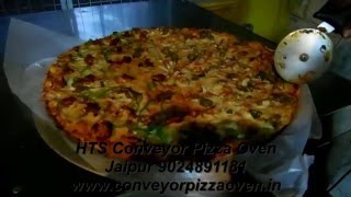 Conveyor Pizza Oven Making large size fresh dough pizza in HTS Conveyor Pizza Oven India 9024891181 [upl. by Liatris]