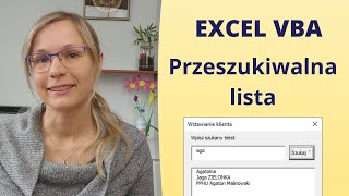 Excel VBA Przeszukiwalna lista formularz użytkownika [upl. by Lyell494]