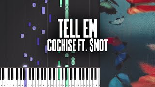 Tell Em  Cochise ft NOT  Piano Tutorial  MIDI [upl. by Solhcin]