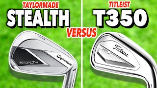 Titleist T350 Irons v Taylormade Stealth Irons  Head to head [upl. by Naujaj378]