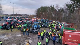 Ogólnopolski protest rolników 24012024  Banie  Pyrzyce  Zachodniopomorskie [upl. by Sordnaxela]