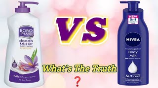 Boroplush doodh keshar VS Nivea body milk Body lotion review  Top bodylotion for winter [upl. by Assirem]