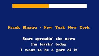 Frank Sinatra  New York New York Karaoke  320Kbs [upl. by Eenyaj586]