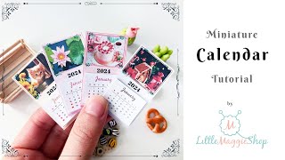 How to Make Miniature Dollhouse Calendar With Tearoff Pages  Tutorial Free Sheet Included [upl. by Charleen425]