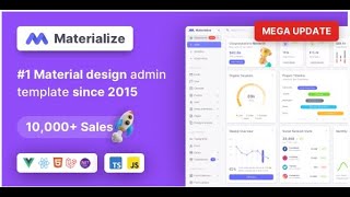 Materialize React Next js Vuejs HTML Laravel amp Asp Net Material Design Admin Template [upl. by Greenstein219]