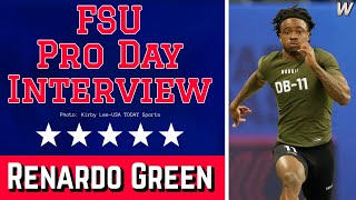 Renardo Green FSU Pro Day Interview  FSU Football NFL Draft  Warchant TV FSU [upl. by Oyam389]