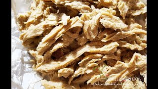 VEGAN SHREDDED CHICKON RECIPE SEITAN AND CHICKPEAS  PRESSURE COOKER  Connies RAWsome kitchen [upl. by Ladiv925]