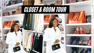 SMALL LUXURY CLOSET amp BEDROOM TOUR 2020  CLOSET ORGANISATION   LILY SILK [upl. by Islaen]