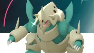 Mega evolving my shiny aggron in pokemongo [upl. by Gilchrist]