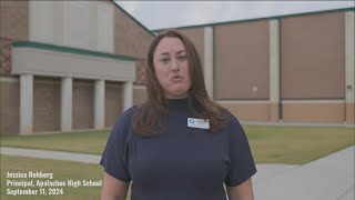 Principal addresses Apalachee High Schools reopening [upl. by Ynnel112]